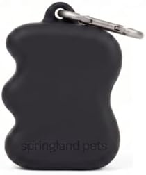 Springer Springland Dog Treat Pouch for Effort-Free Squeeze Dispensing - Easy-Fill, Food-Grade Silicone Treat Pouches for Pet Training - Includes Carabiner-Black