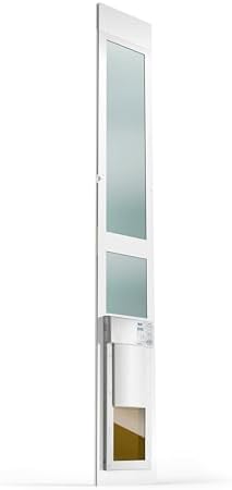 Power Pet WiFi Automatic Sliding Glass Patio Pet Door by High Tech Pet - Pet Operated Dog Door for Cats and Dogs up to 30 lbs. Heavy-Duty Aluminum Frame (75" - 80 1/4"), Safe, Air Tight, Easy Install