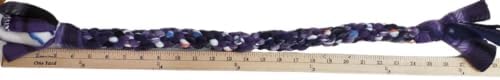 Dog Puppy Tug Pull Toy Rope Play Durable Interactive Entertaining Heavy Duty Fleece Square Braid (Purple)
