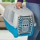 22 Inch Pet Carrier for Dogs and Cats with Plastic Door, Small Dog & Cat Travel Carrier for Vet, Pet Store & Dog Park, Blue Pet Carrier for Small Animals