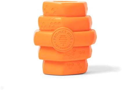 Hive Chew Toy for M/L Dogs – Orange/Sweet Mango Scent – Chew, Fetch, & Treat-Dispensing Enrichment Toy, Floats, Made in USA, Pairs with Hive Chew Sticks for M/L Dogs