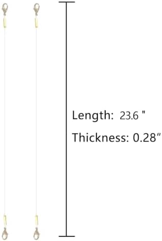 Fishing Line for Cat Feather Teaser, Pack of 2, Nylon Fishing Line with Hook, Cat Feather Toy Accessory, Good Toughness, Easy to Assemble (Clear, 23.6Inch)