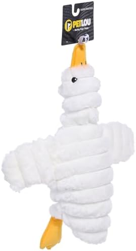 Pet Lou Farm Friends Goose, 16-inches Length, White, Squeak Toy, Plush, Pet Toys and Supplies