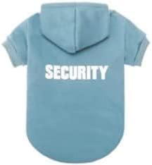 BINGPET Security Dog Hoodie, Pet Sweater Clothes with Leash Hole, Blue | Warm Dog Sweatshirt for Small Medium Large Dogs, All-Season Cold Weather Comfort & Fit, Soft Winter Hooded Pullover Outfit