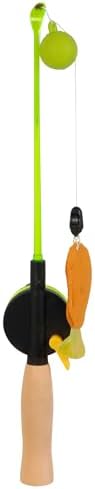 Mad Cat Go Fish Light Up Fishing Wand Teaser Cat Toy, Catnip and Silvervine