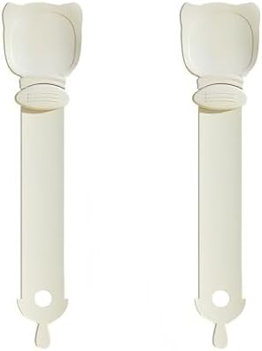 Multifunctional Cat Strip Squeeze Spoon - Cute Cat Head Feeder, 3 Color Strip, Wet Food Dispenser & Treat Spoon (Pet Supplies) (Beige-2PCS)