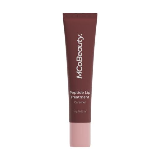 MCoBeauty - Peptide Treatment - High Gloss Lip Plumper with Peptides and Shea Butter - Nude Brown Shade - Plumps and Smooths - Softens Appearance of Dry Lips - Lip Glosses, Stocking Stuffers