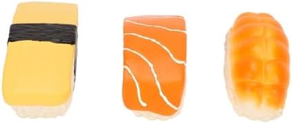 3Pcs Sushi Dog Squeaky Toys Latex Chew Toys Interactive Teething Toys for Small Medium Dogs