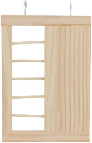 Hypeety Pet Hamster Colorful Wooden Climbing Wall and Ladder Molar for Dwarf Hamster Gerbil Rat Small Animal Toy Yellow