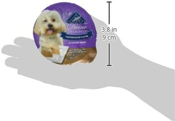 Blue Buffalo Delights Porterhouse Small Breed Wet Dog Food, 3.5 oz, 12 ct | Adult Formula, Grain-Free, Pate Style, Real Beef First, in Savory Juice, No Corn, Wheat, or Soy