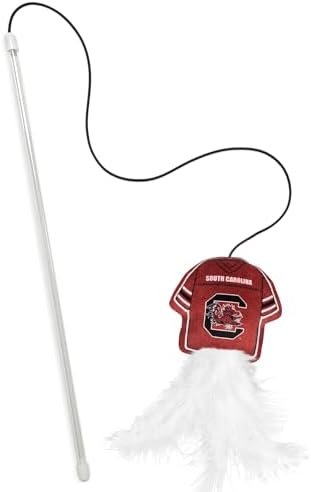 Pets First NCAA South Carolina Gamecocks Team Jersey Wand with CAT NIP, Cat Toy Jersey Shaped Plush Teaser Toy for Cats & Kittens - Interactive Pet Toy for Play & Exercise