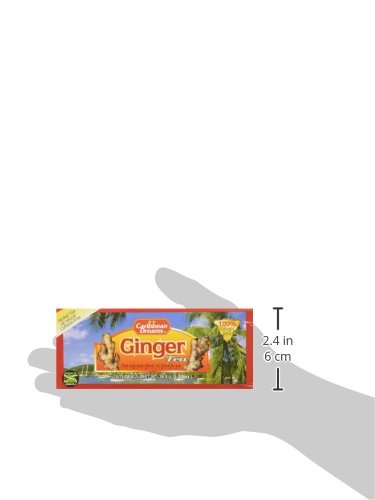 Caribbean Dreams Ginger Tea, 24 Tea Bags, Herbal, Natural, Caffeine Free Ginger Tea From Jamaica (Pack of 2)