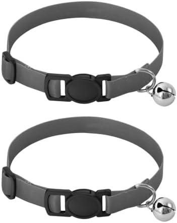 2 Pack Kitten Collar Black White Gradient Cat Collar Breakaway with Bell, Adjustable Length 10.6" to 17.1"