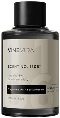 VINEVIDA [4 Fl Oz] Scent NO. 1106 Fragrance Oil for Cold Air Diffusers, Aromatic Notes of Casablanca Lily, Ocean Air & Jasmine Essential Oils for Diffuser Oil Refill & Air Freshener Room Spray