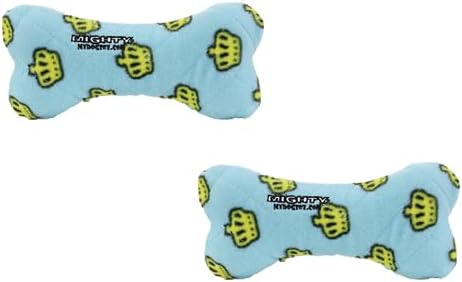 MIGHTY Tuffy 2 Pack Bone Dog Toy: Ultra Durable Plush Toy with Multiple Layers & Reinforced Seams, Washable and Floats, Vinyl Bone & Fleece
