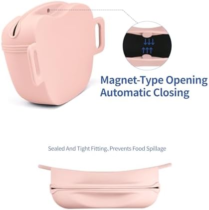 AUDWUD Magnetic Silicone Dog Treat Pouch with Adjustable Belt
