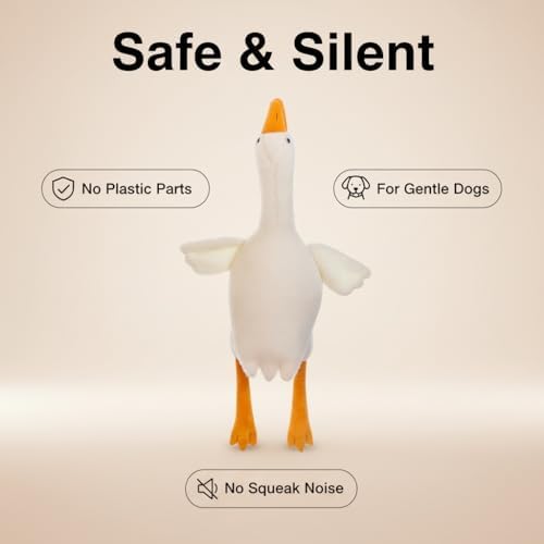Plush Dog Toy for Large Dogs, 50cm White Goose, Interactive Pet Chew Toy for Training, Medium and Large Dogs