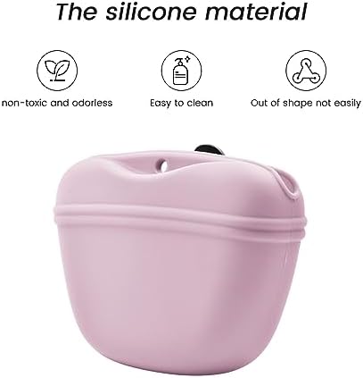 AUDWUD Silicone Dog Treat Pouch with Clicker Magnetic Closure Secure Clip