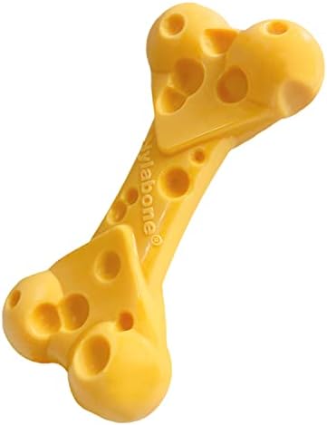 Nylabone Power Chew Cheese Bone Dog Chew Toy, Cheese Flavor, Medium