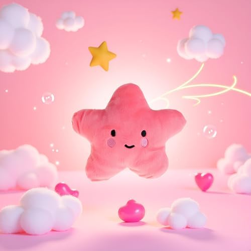 Star Plush Pet Dog Toys Cute Squeaky Toy for Interactive Toy Dog Chew Toy for Pet Dog Puppy Training Playing, Squeak (Pink)