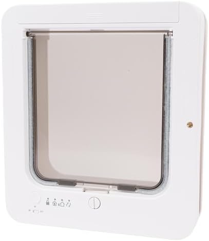 Luqeeg Smart Cat Door, Automatic Sensing Cat Door, Smart Pet Flap with Collar Activated Easy Installation for Indoor Outdoor Pets