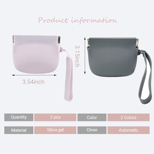 Silicone Dog Treat Pouch Portable Snack Pouch (Pink & Grey)