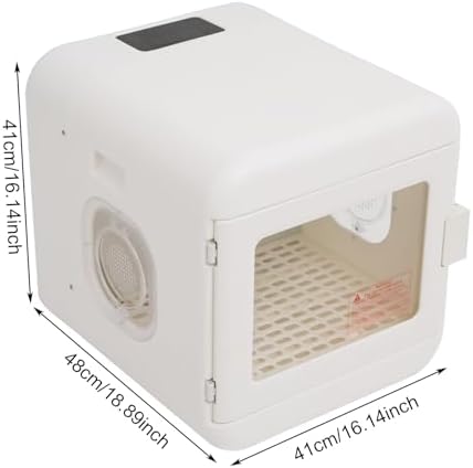 60L Professional Pet Dryer Box, Automatic Pet Hair Drying Box, Portable Pet Hair Dryer Machine with Adjustable Temperature, for Cats, Dogs, Smart Touch Screen Temperature Control for Pet Hair Dryer