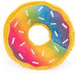 ZippyPaws Donutz No Stuffing Dog Toys to Keep Them Busy - Rainbow Donut