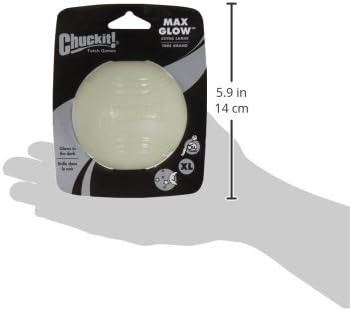 Chuckit! Max Glow Bouncy Ball, Glowin the Dark, XL 3.5in