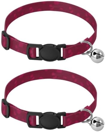 Deep Burgundy Adjustable Buckle Pet Collar 2 Pack Collar for Puppy