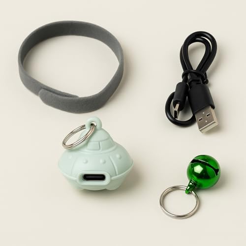 Flying Saucer Interactive Cat Toy, Automatic Interactive Pet Toy, USB Rechargeable, Timed Shutdown, One-Button Control (Green)