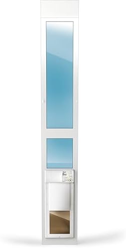 Power Pet WiFi Automatic Sliding Glass Patio Pet Door by High Tech Pet - Pet Operated Dog Door for Cars and Dogs up to 30 lbs. Heavy-Duty Aluminum Frame (92 3/4-96"), Safe, Air Tight, Easy Install