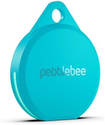 Pebblebee Clip 5 Bluetooth Tracker Tag, 130dB Siren | Tidal Cyan | Alt to Air Tag & Android Trackers | LED Strobe, 12-Mo Battery, Alert Safety Mode