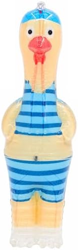 Molaxpet Squeaky Dog Toy Chicken Design with Funny Swimming Suit Chew Toy