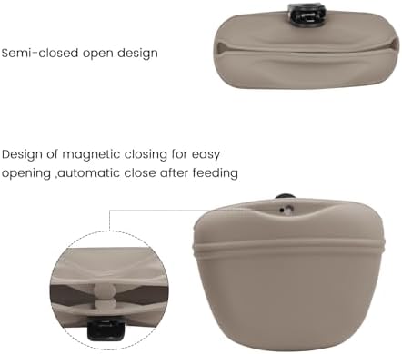 AUDWUD Silicone Dog Treat Pouch with Clicker Magnetic Closure Secure Clip