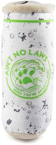 Haute Diggity Dog White Paw Can Plush Dog Toy, Drink Parody Chew Toys
