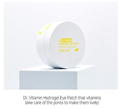 LEBELAGE Eye Patch Hydrogel 60 Sheets | Cooling Hydrogel Under Eye Patches with Gold | Moisturizing Eye Care for Daily Skincare Routine (Vitamin)