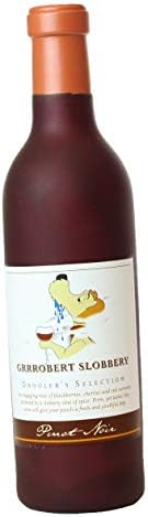 SILLY SQUEAKERS Tuffy Grrrobert Slobbery Wine Bottle Dog Toy: Squeaky Dog Toy, Washable and Floats, Vinyl Construction