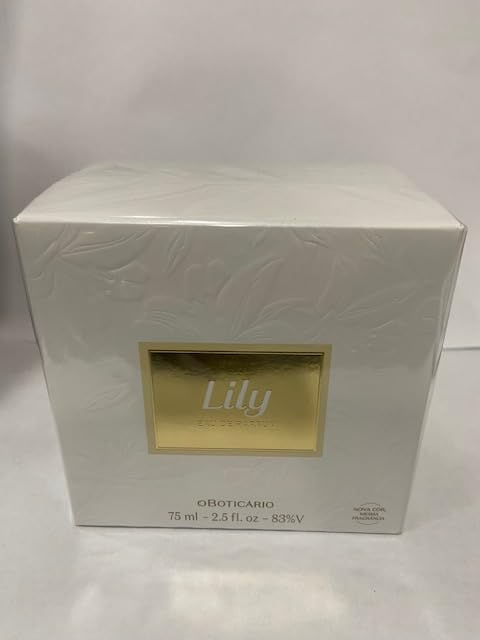 O Boticário Lily Eau de Parfum - Long Lasting Perfume for Women - 2.5 oz / 75 ml, Premium Brazilian Floral Fragrance with Lily & Jasmine Notes, Elegant Signature Scent, Women's Perfume Gift