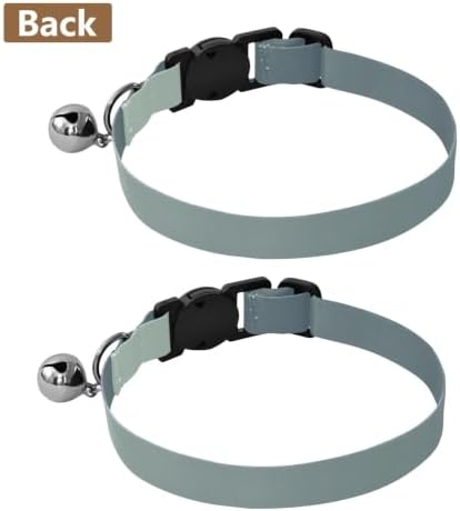 Grey Gradient Collars for Cats, 2 Pack Decorative Pet Collar with Bell