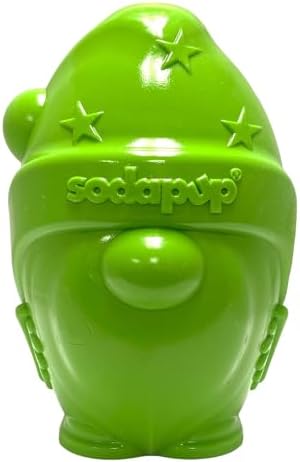 SodaPup Gnome – Durable Dog Treat Dispenser & Chew Toy Made in USA from Non-Toxic, Pet Safe, Food Safe Rubber Material for Mental Stimulation, Problem Chewing, Calming Nerves, & More