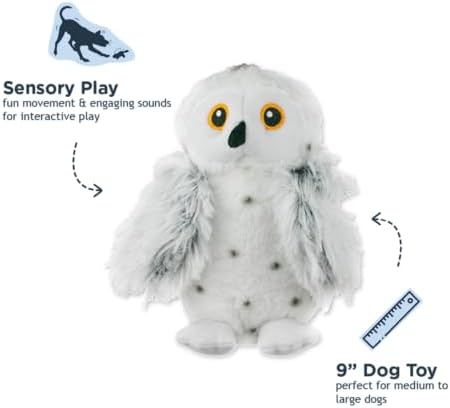Tall Tails Plush Animated Moving Toy for Dogs, Snow Owl