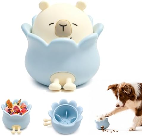 Interactive Dog Puzzle Toy, Freezable Licking&Treat Dispensing | Interactive Slow Feeder, Fill with kibble, or create freezable treats, Suitable for outdoor use, For All Dogs (Blue,Capybara)
