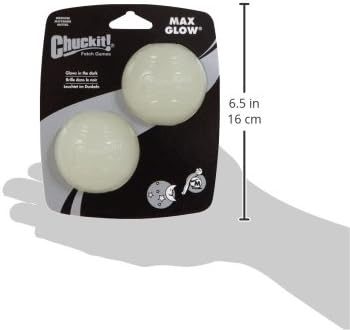Chuckit! Max Glow Balls, Bouncy Ball for Dogs, Medium, 2.5in, 2 Pack