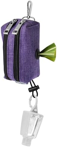 Dog Poop Bag Holder for Leashes and Treat Holder with 2 Waterproof Pouches | Poop Bag Dispenser for Pet Waste Bags and Walking Accessories + 1 Free Roll