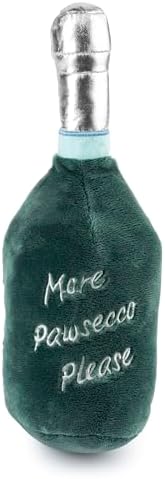 Haute Diggity Dog LaBarka Pawsecco Plush Dog Toy, Wine Parody Chew Toys