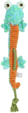 Dog Rope Toy Plush Squeaky Chew Tug of War Toy - Blue Frog