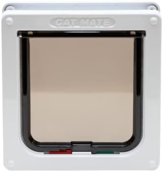 Cat Mate 4-Way Locking Cat Flap Bundle with Wall Liner, White