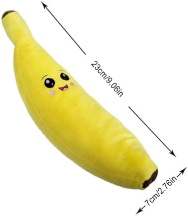 Plush Banana Dog Toy-Squeaky Soft Cotton Chew,Interactive Puppy Play Toy
