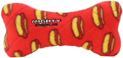 MIGHTY Tuffy Bone Dog Toy: Ultra Durable Plush Toy with Multiple Layers & Reinforced Seams, Washable and Floats, Vinyl Bone & Fleece